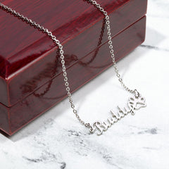 Personalized Paw Print Name Necklace – Custom Pet Lover Gift
